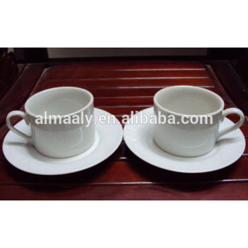 Round cheap chinese ceramic tea set, tea cup and saucer with decal